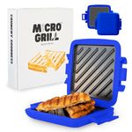 Micro Grill | Microwave Sandwich Maker - Grilled Cheese Sandwich Maker - Munchy - Toastie Maker- Panini Press - Travel Sandwich Maker (Blue)