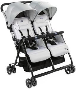 Chicco OHlalà Poussette Canne Double, Légère Inclinable et Pliable, Poussette pour Jumeaux de la Naissance à 15 kg, Fermeture Compacte, Inclus une Housse de Pluie, Capote Extensible - Rouge