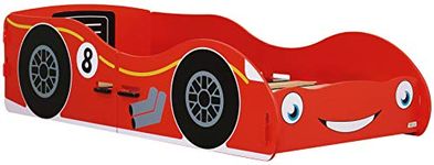 Racing Car - Kids Bed - Digger Bed Frames - Junior Bed Frame for Kids and Toddlers - Bedroom Furniture for Juniors - Red - 140x70cm