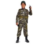 Disguise Soldier Costume for Kids with Helmet and Accessories, Child Size Medium (7-8)