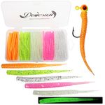 Dovesun Crappie Lures Kit, Fishing Soft Plastic lures Crappie Walleye Trout Bass Fishing Baits Fishing Worms 100Pcs with Tackle Box