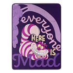 Northwest Alice in Wonderland Micro Raschel Throw Blanket, 46" x 60", Mad Cat