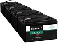 OGRPHY 4 Pack 12V 100Ah LiFePO4 Bat