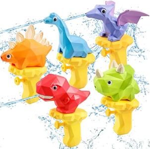 5PCS Dinosaur Squirt Guns for Toddlers, Summer Pool Toys, Outdoor Water Blasters for Kids 2-6