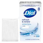 White Fresh Dial Bar Soap, Deodorant Body Wash, Moisture Balance, 8 bars