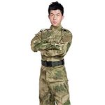 New Series Camouflage Suit Combat BDU Uniform Military Uniform BDU Hunting Suit Wargame Paintball Coat+Pants 6 Colors (Ruins Green Camo, M)