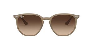 Ray-Ban RB4306 Hexagonal Sunglasses, Opal Beige/Brown Gradient Dark Brown, 54 mm