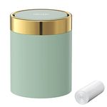 Mini Trash Can with Lid, Desktop Small Trash Can Recycling Bin Cute Metal Garbage Can for Tabletop Countertop Use,Stainless Steel 0.4Gal/1.5L Waste Bin for Office Parlor Car Bedroom,Light Green