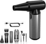 Compressed Air Duster, 2-in-1 Air Blower & Vacuum with 320000RPM Super Power, Electric Air Duster Rechargeable, 3-Gear Adjustable Duster Blower for Keyboard, Computer, Car, Home, and Outdoor Cleaning