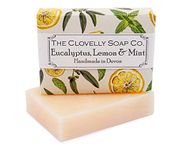 Clovelly Soap Co Natural Handmade Eucalyptus Mint and Lemon Soap Bar for all Skin Types 100g