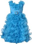 Richie House Little Girls' Princess Bridal Dress,Turquoise 3/4