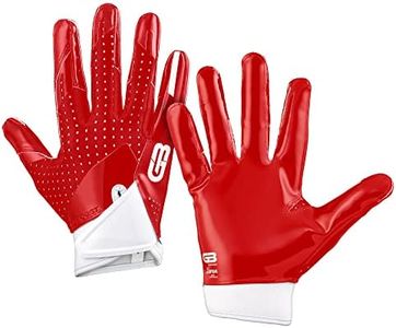 Grip Boost Stealth Solid Color Football Gloves Pro Elite - Adult (Red/White, Large)