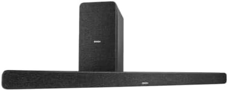 Denon DHT-S517 TV Sound Bar with Subwoofer, 3D Surround Sound, Dolby Atmos, Wireless Subwoofer, HDMI eARC, Wireless Music Streaming via Bluetooth, Quick Setup, Wall-Mountable