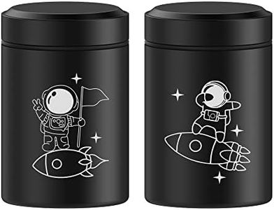 CUMFYHOUS 2 Pack Portable Storage Jar,Airtight Smell Proof Aluminum Container,Stash Jar with Screw-Top Lid,Multipurpose Container for Spices,Coffee & Teas