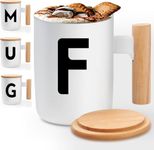 A-Z Coffee Mug Personalized Birthday Gifts for Women Her Men, Best Friend Dad Birthday Gifts, Christmas Gifts, Monogrammed Gifts Ideas for Women, Ceramic Coffee Mug, Mugs with Initials - F