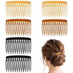 6 Pcs 14 Teeth Plastic Hair Side Combs French Twist Comb Vintage Fine Hair Clips Pins Accessories French Side Hair Comb Decorative Hair Styling Comb for Women Girls Bridal Wedding Veil Fine Hair