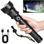 Alicegirl Rechargeable High Lumen Flashlight, 990,000 Lumens Super Bright Led Flashlights with 5 Modes & 18H Run Time, Waterproof Handheld Flash Light for Home Camping Emergency