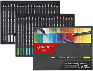 Caran d'Ache CARAN D`ACHE 3510-420 Colored Pencils, Water Soluble Museum Aquarel, Set of 40 Colors, Paper Box