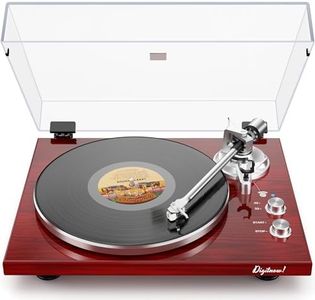 Belt Drive Turntable for Vinyl Record Player and Bluetooth Output(Red)