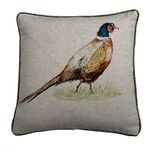 Strutting Pheasant Cushion Cover | Country Collection Voyage Style | Linen Wool