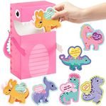 H1vojoxo 40PCS Valentine's Day Boxes for Kids and Mailbox for Classroom Exchange, Valentines Dinosaur Cards for Boys and Girls, Valentines Gift Cards for Party Favor (1 Mailbox and 39 Greeting Cards)