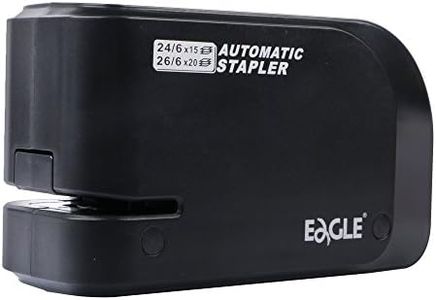 Eagle Electric Stapler-Heavy Duty Automatic Stapler, 20 Sheet Capacity, Battery or AC Powered, Black