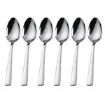 Teaspoons Set of 6,Stainless Steel Tea Spoons,6.29-inch Flatware Dessert Spoon,Dishwasher Safe,Silver