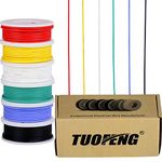 TUOFENG 22awg Wire Flexible Silicone Wire,22 Gauge Tinned Copper Wires Silicone Rubber Insulated (6 Different Colored 26ft / 8m Each)(OD: 1.65 mm) 600V Stranded Wire Hook up Wire Kit