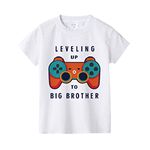 Promoted to Big Brother Tees Clothes Baby Boy T Shirts Tops Toddler Summer Outfit (Leveling up to Big Brother, 2-3 Years)