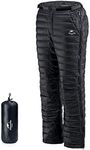 Naturehike Winter Thick Down Trousers Snow Skiing Thermal Heat Hot Outdoor Windproof Down Pants Black
