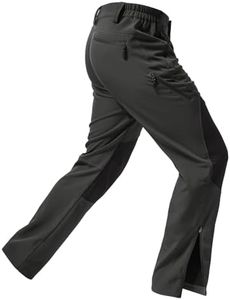 Moosehill Mens-Snow-Ski-Pants-Fleece-Lined-Pants Waterproof Winter Snowboard Softshell Insulated Zipper Bottom Leg for Hiking Outdoor Work(Dark Grey,44)