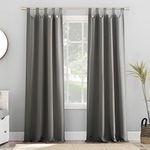 Sun Zero Easton Energy Saving Blackout Tab Top Curtain Panel, 40" x 95", Gray