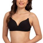 Tweens - Transparent Heavily Padded Backless Push-Up Bra - Cotton Rich - Seamless, 3/4th Coverage, Multiway Straps - T-Shirt Bra (TW-15900-BLK-1PC-32B)