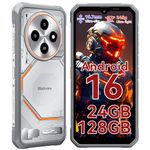 Blackview Fort 2 Rugged Phone Android 15, 10.7mm Ultra-Thin Rugged Smartphone Unlocked, 24GB + 128GB/2TB 6.56”HD+90Hz Large Dispaly, 4G T-Mobile Dual SIM IP69K Waterproof 16MP+13MP Camera, NFC/OTG/GPS