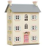 Le Toy Van - Cherry Tree Hall Large Wooden Doll House | 4 Storey Wooden Dolls House Play Set - Suitable For Ages 3+