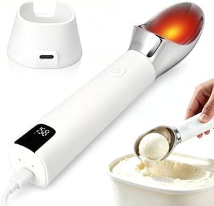 Heated Ice Cream Scoop Rechargeable with LED Display & Waterproof, Electric Ice Cream Scoop for Hard Ice Cream, 90s to Heats 158°F for Dessert Shops, Homes Kitchen Gadgets