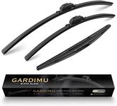 GARDIMU Front and Rear Windshield Wiper Blades, 3 Pcs Front and Back Windshield Wipers Blades Replacement for Acura MDX 2014-2024, Car Window Wiper Blades from 2014 to 2024.