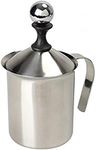 Milk Frother, HomeGoal Stainless Steel Manual Milk Foamer, Handheld Coffee Milk Frothing Pitchers,Manual Operated Milk Foam Maker For Cappuccino Coffee Latte Hot Chocolate(14-Ounce/400ml)