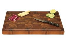 B STUDIO BY SR® Bistro Premium End Grain Chopping Board | Non-Slip Rubber Feet | Teakwood | 15×11×1 inch | Vegetables, Meat, Cheese Cutting | Food Grade Finish | Deep Juice Groove | 1 Year Warranty