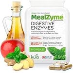 MealZyme - Digestive Enzyme Supplements - 6 Vegan Plant Based Complex with Bromelain, Betain HCL, Amylase, Protease, Lipase, Papain and Peppermint for Indigestion and Bloating Relief - 90 Capsules