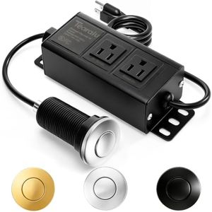 Garbage Disposal Air Switch Kit Dual Outlet, Sink Top Push Button UL Listed