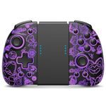 FUNLAB Luminous Switch Controller Compatible with Manette Switch/OLED, Joypad Replacement for Controller Handheld Mode, Rechargeable Ergonomic Split Pad with 7 LED Colors/Paddle/Turbo