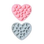 DanLingJewelry 2Pcs Heart Silicone Molds 18-Cavity Valentine Heart Shape Silicone Molds for Chocolate Cake Jelly Pudding Baking