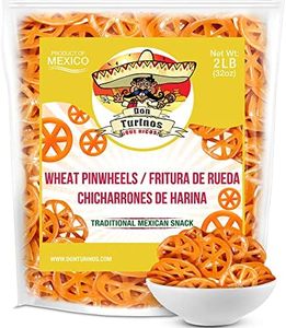Duritos Wheels Snacks, 2 lb Bag, Natural Crunchy and Puffy Wheat Pasta Pinwheels, Mexican Chicharrons de Harina. By Don Turinos