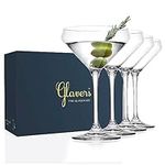 Glaver's Martini Glasses Set of 4 Cocktail Glasses, 10.5 Ounce Premium Strong Lead-Free Glass, Stemmed Margarita Glasses, For Bar, Martini, Cosmopolitan, Gimlet, And More Dishwasher Safe