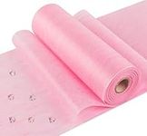 Anstore Table Runner, 23 cm x 30 m Non-woven Table Runner Roll, Table Ribbon Decoration for Event Wedding Party Communion (pink)