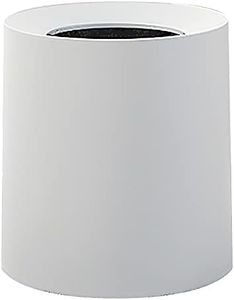 Modern Round Waste Basket,2.1Gal/8L Open Top Trash Bin,White Garbage Can with Removable Plastic Bin,Keeps Liner Bag Hidden,Bathroom Garbage Can or Trash Can for Kitchen,Minimalist Office Trash Can