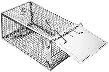 SZHLUX Rat Trap,Mouse Traps Work for Indoor and Outdoor,Small Rodent Animal-Mice Voles Hamsters Cage,Catch and Release(Medium), Silver (SZ-SL3616D)