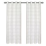 Lavish Home Maggie Grommet Single Curtain Panel, 95-Inch, White