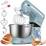 KUCCU Stand Mixer, 660W, 6-Speed Tilt-Head Food Dough Mixer, Kitchen Electric Mixer with Stainless Steel Bowl,Dough Hook,Whisk, Beater, Egg white separator (6.5-QT, Blue)…